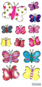 Naklejki, stickersy - motyle, motylki 