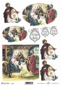 Papier ryżowy A4 ITD do decoupage - szopka