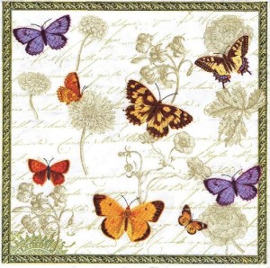 Serwetka decoupage 33x33 cm - motyle