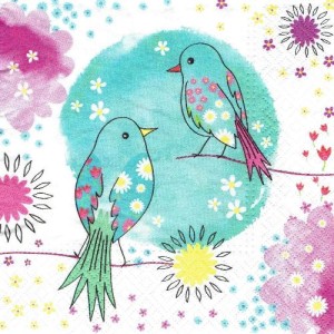 Serwetka decoupage 33x33 cm - ptaszki