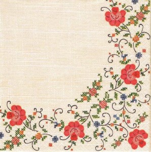 Serwetka decoupage 33x33 cm - folk, ludowa