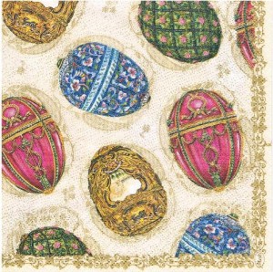 Serwetka decoupage 33x33 cm - pisanki, jajka Faberge