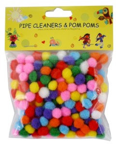 Pompony kolorowe mini  10mm - 200szt  