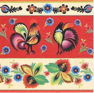 Serwetka decoupage 33x33 cm - folk, ludowa