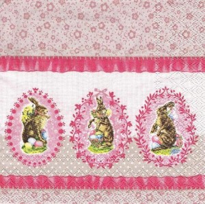 Serwetka decoupage 33x33 cm - zajączki i pisanki