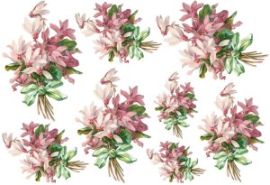 Papier ryżowy A4 do decoupage - kwiaty, fiołki