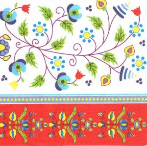 Serwetka decoupage 33x33 cm - folk, ludowa