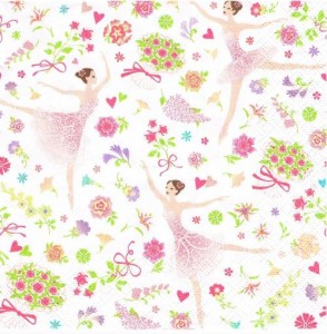 Serwetka decoupage 33x33 cm - baletnice, kwiaty