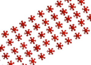 Śnieżynki samoprzylepne, naklejki kryształki 18mm 60szt czerwone