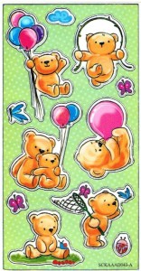 Naklejki, stickersy - misie   