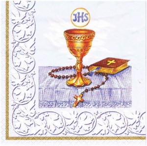 Serwetka decoupage 33x33 cm - Komunia Św, wzorek