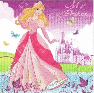 Serwetka decoupage 33x33 cm - księżniczka, zamek