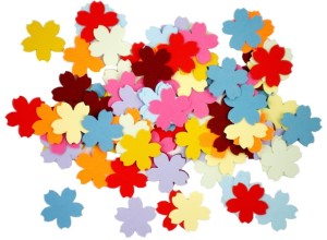 Scrapki papierowe kwiaty, kwiatki 25mm 50szt 