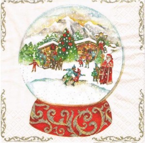 Serwetka decoupage 33x33 cm - kula, widok, pejzaż zimowy
