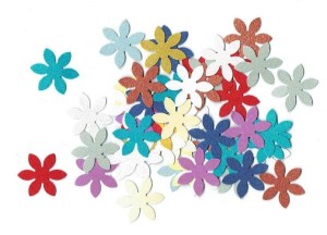 Scrapki papierowe perłowe kwiaty, kwiatki 23mm 50 szt