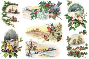 Papier ryżowy A4 do decoupage A - ptaki, ptaszki, zima