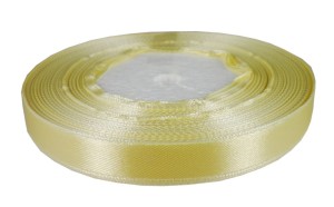 Wstążka satynowa 12mm/32m - jasnożółta