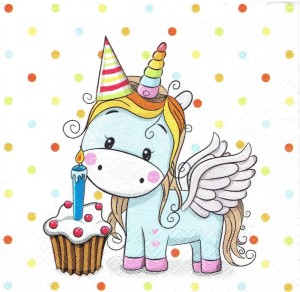 Serwetka decoupage 33x33 cm - jednorożec