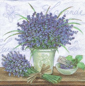 Serwetka decoupage 33x33 cm - lawenda